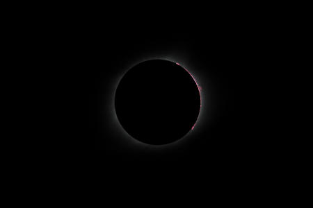 During totality with prominences