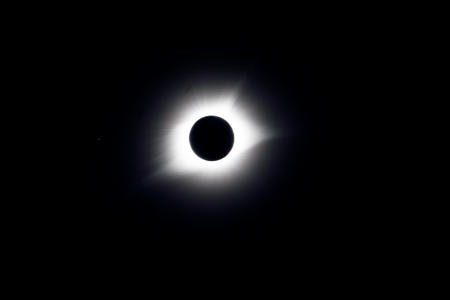 Totality, showing the corona and Regulus
