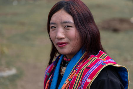 Laya dancer at the Gasa Tshechu  festival