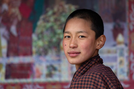 Student at the primary school, Laya Village