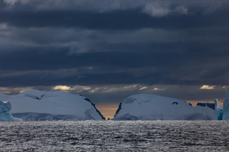 In the Gerlache Strait, between Trinity Island and the Christiania Islands