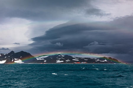 Rainbow over King Sejong Station (S. Korea), King George Island