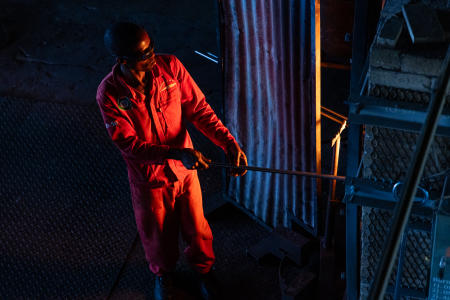 Glassblower at Ngwenya Glass, Eswatini
