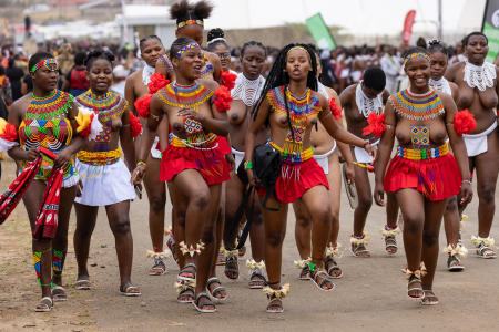 Maidens going to the Reed Dance, Nangoma, Zulu-Natal